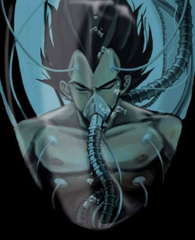 DBZ Vegeta recovering in Saiyan Medical Machine