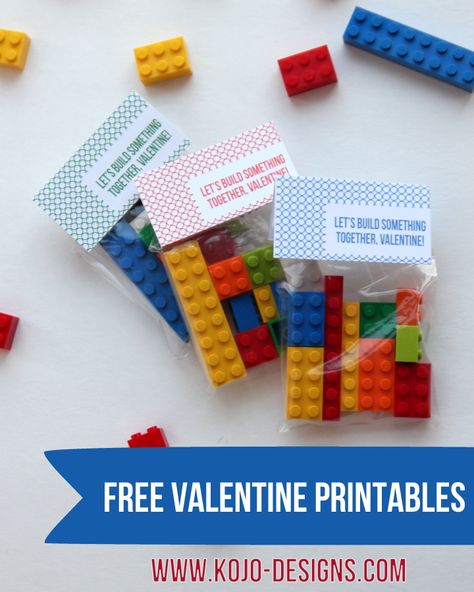 Blocks/legos valentines. Might also be nice to include the blocks already shaped like something valentines related. Valentine Lego, Lego Labels, Printable Valentine, Valentines Printables Free, Homemade Valentines, Lego Party, My Funny Valentine, Classroom Valentine, Valentine Candy