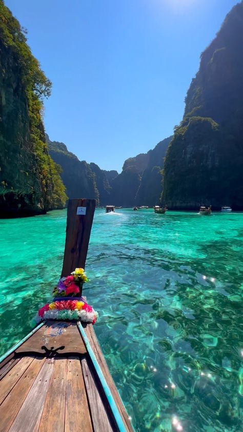 Phi Phi islands –the paradise found. 🏝️☀️ Time to get lost in the ocean and land yourself among the turquoise blue waters of Phi Phi… | Instagram Maya Bay Phi Phi Island, Phi Phi Island Thailand, Thailand Islands, Thai Beach, Phi Phi Islands, Koh Phi Phi, Backpacking Trips, A Moment To Remember, Backpacking Asia