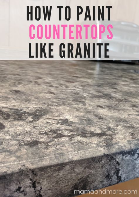 Marbling Countertops Diy, Painting Marble Countertops, How To Paint Formica Countertops, Paint For Countertops, Painting Formica Countertops, Painted Counters, Paint Your Countertops, Painted Countertops Diy, Painted Granite Countertops