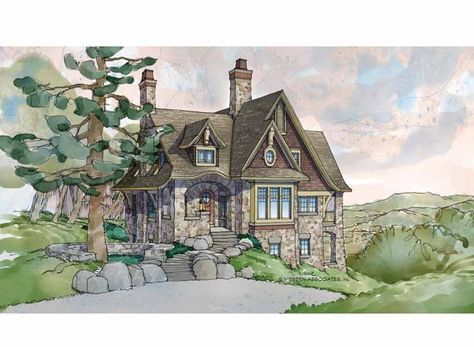 storybook houses | storybook cottage. in the mountains. ... | Little homes Stone Cottage House Plans, Storybook Cottage House Plans, English Cottage House Plans, Storybook House, Storybook Homes, Cottage Floor Plans, European House Plans, Stone Cottages, English Country Decor