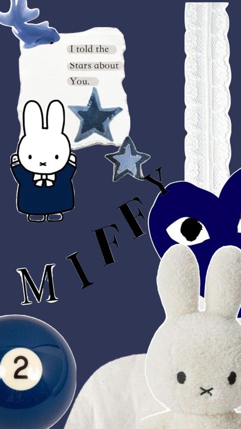 Blue Miffy, Miffy Wallpaper, Navy Blue, Navy, Stars, Blue, Art