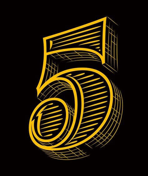 numbers for Variety Mag Hand Lettered Numbers, 20 Number Design, Numbers Typography, Variety Magazine, Typographie Inspiration, Typography Served, Number Five, Pinstriping Designs, Number Three