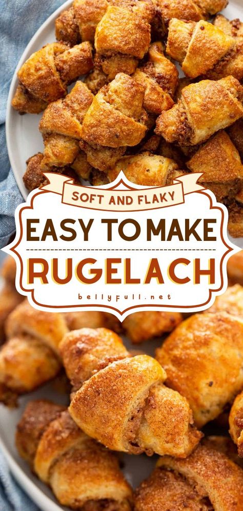 Rugelach, hanukkah food, easy dessert recipes Easy Snacks Sweet, Easy Recipes Sweet, Easy Hanukkah Recipes, Hannukah Desserts, Sweet Dessert Recipes, Jewish Desserts, Hanukkah Desserts, Hannukah Recipes, Rugelach Recipe