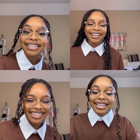 MARIa deniSE Yala (@seyandmari) • Instagram photos and videos Shevon Material Style, Marsalis Martin, Marsai Martin Glasses, Marsai Martin Braids, Marsai Martin Instagram, Marsai Martin Aesthetic, Marsai Martin, Glasses Inspiration, Cute Modest Outfits