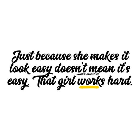 Women have the power to make the hardest tasks look effortless. Empowered women hardly complain, but it doesn’t mean they’re never struggling. It just means they choose to focus on finding solutions instead of complaining about their problems. It doesn’t matter how easy she makes it look. If she’s winning, she’s working and probably a lot harder than you think. Double tap and say “Yasss” if you can relate. via ✨ @padgram ✨(http://dl.padgram.com) Hard Working Woman Quotes, Workplace Quotes, Hard Working Women, Strength Quotes, Work Quotes Inspirational, Hard Work Quotes, Hard Quotes, I Work Hard, Work Quotes