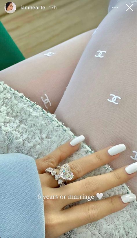 Hearte Evangelista, Baguio Ootd, Heart Evangelista, Heart Shaped Diamond Ring, Girly Tingz, Engagement And Wedding Ring, Heart Engagement, Sparkly Wedding Dress, Chanel White