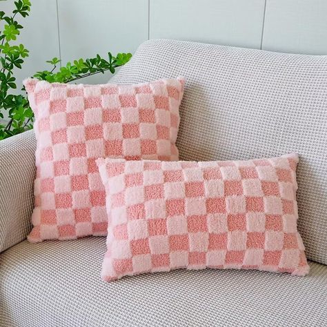 Preppy Bed Pillows, Cute Pink Throw Pillows, Cute Couch Pillows, Pink Throw Pillows Bedroom, Pink Pillows Living Room, Pink Pillows Bedroom, Girly Pillows, Minimalist Pink Bedroom, Trendy Pillows