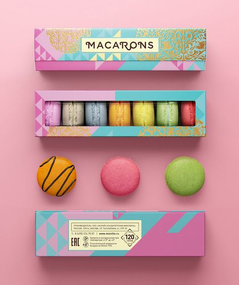 Macarons on Packaging of the World - Creative Package Design Gallery Macaroon Packaging, Macaron Packaging, Carton Design, Macaron Boxes, Dessert Packaging, Custom Printed Boxes, Box Packaging Design, Chocolate Packaging, Food Packaging Design