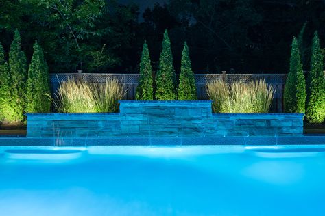 Small Pool With Water Feature, Pool Waterfalls, Franklin House, Outdoor Amenities, Swimming Pool Waterfall, Swimming Pool Ideas, Luxury Pools Backyard, Pool Pics, Swimming Pool Pictures