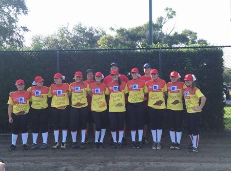 Softball Parade Costume Ideas, Softball Costumes For Tournament, Soccer Team Halloween Costumes, Softball Team Costume Ideas, Softball Halloween Team Costumes, Softball Team Halloween Costume Ideas, Softball Costumes, Halloween Softball, Team Halloween Costumes