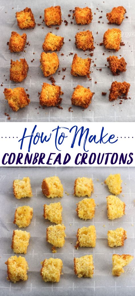 Cornbread Croutons Pioneer Woman, Cornbread Croutons Recipes, What To Do With Cornbread, Recipes With Leftover Cornbread, Leftover Cornbread Recipes Ideas, Meals With Cornbread On The Side, Cornbread Leftovers Recipes, Leftover Cornbread What To Do With, Cornbread Leftovers