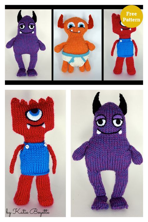 10+ Monster Knitting Patterns Make Your Own Monster, Knitting Bear, Knit Art, Free Knitting Pattern, Knitted Toys, Loom Knitting, Fantastic Gifts, Free Art, Free Knitting