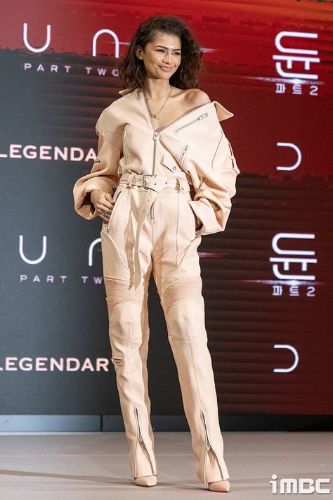 Zendaya Updates on X: "Zendaya for the ‘DUNE: Part Two’ press conference in Seoul, South Korea. https://t.co/05gsVb3P9r" / X Zendaya Red Carpet, Zendaya Dress, Leather Couture, Dune Part Two, Zendaya Maree Stoermer Coleman, Zendaya Outfits, Zendaya Style, Zendaya Coleman, Hair And Beauty Salon