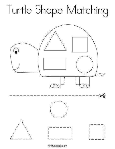 Turtle Shape Matching Coloring Page - Twisty Noodle Color Matching Worksheets For Preschool, Turtle Worksheets Preschool, Turtle Math Activities Preschool, Shape Matching Activity, Reptiles Activities For Preschool, Preschool Turtle Activities, Turtle Art Preschool, Shape Worksheets For Toddlers, Turtle Activities For Toddlers