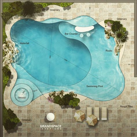 Swimming Pool Designs Luxury Outdoor, Outdoor Swimming Pool Designs, Beach Entry Pool, Swimming Pool Architecture, Luxury Swimming Pools, Natural Swimming Pools, Piscina Natural, Luxury Pools, Small Pools