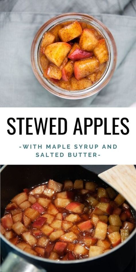 Apples And Maple Syrup, Apple Maple Syrup Recipes, Stewed Apples Recipe, Topping For Pancakes, Stewed Apples, Maple Syrup Recipes, Syrup Recipes, Eat Vegetables, Vegan Stew