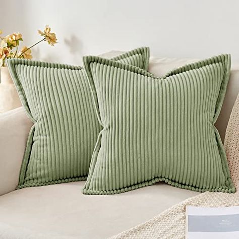 Sage Green Pillow, Sage Green Throw, Green Pillow Covers, Couch Pillow Covers, Textured Throw Pillows, 18x18 Pillow Cover, Green Throw, Stripe Throw Pillow, Striped Throw