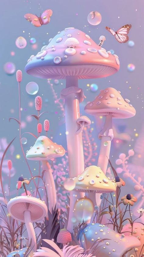 Mushroom art fungus agaric | free image by rawpixel.com / Hein Amanita Galactica Mushroom, Hongos Aesthetic, Cute Mushroom Wallpaper, Mushroom Wallpapers, Rainbow Mushroom, Mushroom Aesthetic, Pastel Goth Aesthetic, Mushroom Images, Mushroom Wallpaper