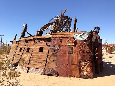 Desert Shack, Desert Apocolypse, Post Apocalyptic Aesthetic Desert, Volcanic Wasteland, Desert Junkyard, Noah Purifoy, Desert Wasteland, Assemblage Sculpture, Shanty Town