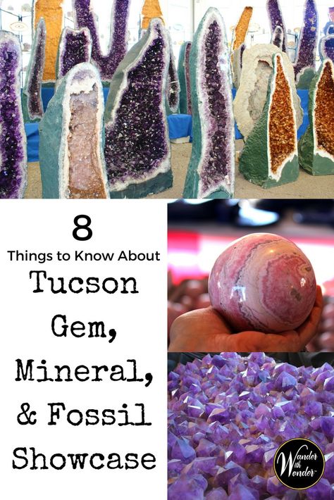 Part trade-show, retail extravaganza, museum exhibition, cultural festival, and a whole lot of retail therapy, The Tucson Gem, Mineral, and Fossil Showcase is an experience unmatched by any other. If you decide to go, and you really must, here are eight things you should know. #Tucson #visittucson #gemshow Crystal Education, Southwest Photography, Gem Hunting, Arizona Rocks, Tucson Gem Show, Southwest Usa, North America Travel Destinations, Rock Hunting, Food Stories