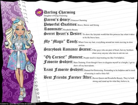 Brooke Page, Ever After High Names, Darling Charming, Rosabella Beauty, Pirate Fairy, Princess Charming, Wedding Tattoos, Barbie Princess, Kid Movies