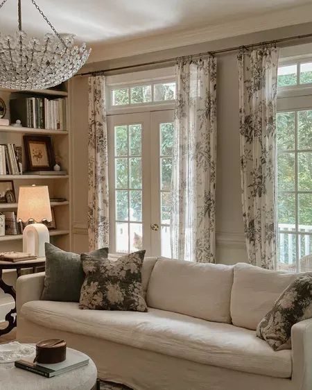 Cozy living room decor🤍 (our sofa is from Sixpenny, the Amelia sofa in washed linen/corn silk) Pretty In The Pines, Cozy Living Room Decor, Classic Floor Lamps, The Pines, Living Room Decor Cozy, Kids Interior, Traditional Living Room, Colonial House, Cozy Living Rooms