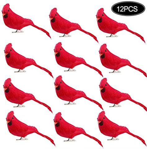 Amazon.com: cardinals ornaments Fake Birds, Artificial Birds, Cardinal Ornaments, Homemade Wreaths, Bird Christmas Ornaments, Christmas Cardinals, Christmas Decorations Wreaths, Outdoor Wreaths, Bird Crafts