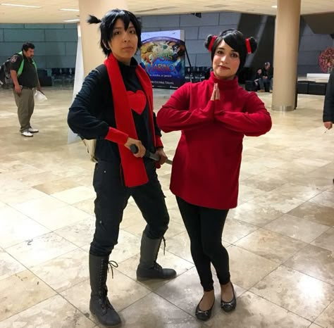 Pucca Hallowen Costume, Pucca X Garu Costume, Pucca And Garu Costumes, Pucca Costume, Couple Costumes Anime, Pucca Cosplay, Duo Cosplay, Pucca And Garu, Africa Fashion Woman