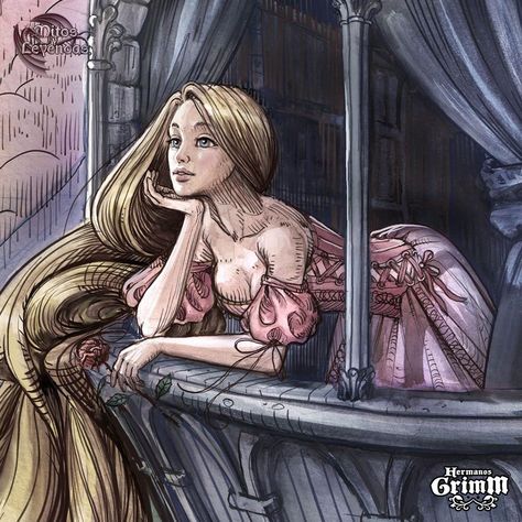 Rapunzel Grimm, Rapunzel Illustration, Rapunzel Tattoo, Creature Illustration, Grimm Brothers, Myths And Legends, Brothers Grimm, World Of Fantasy, Fantasy Illustration