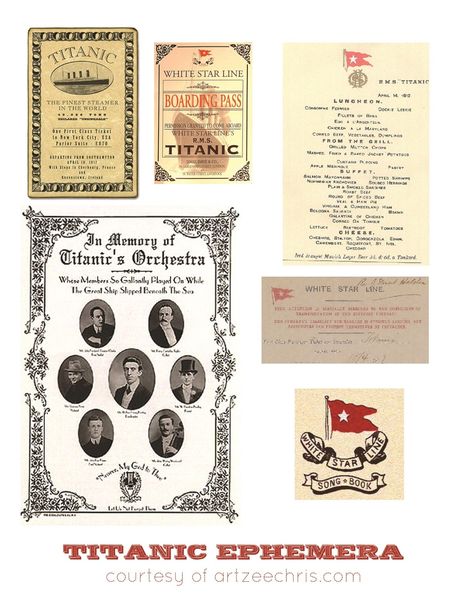 The Artzee Blog: Titanic Ephemera Printable Titanic Food, Titanic Birthday, Titanic Party, Ephemera Printables, Titanic Artifacts, Titanic History, Boarding Passes, Haunted Dollhouse, Papercraft Printable