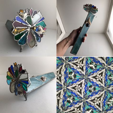 Texas Treats, Kaledeiscope Art, Kaleidoscope Installation, Beaded Kaleidocycle, Stained Glass Kaleidoscope, Beaded Kaleidocycle Pattern, Glass Kaleidoscope, Light Experiments, Stained Glass Supplies