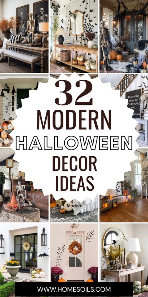 Get ready for a stylish spooky season with 32 modern Halloween decor ideas that combine elegance and fun! Perfect for creating a chic atmosphere—visit our site for all the creative inspirations! 🎃✨👻 Modern Halloween Decorations, Modern Halloween Decor, Halloween Decor Ideas, Plastic Pumpkins, Modern Halloween, Spooky Season, Creative Inspiration, Halloween Decor, Pumpkins