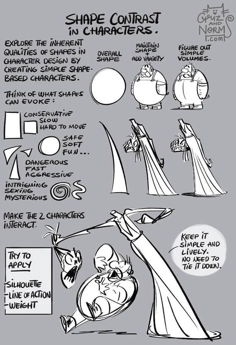 Griz Norm, Character Design Shapes, Comic Making, Character Design Tips, Tuesday Tips, Character Design Tutorial, Comic Tutorial, Gesture Drawing, Cartoon Drawing