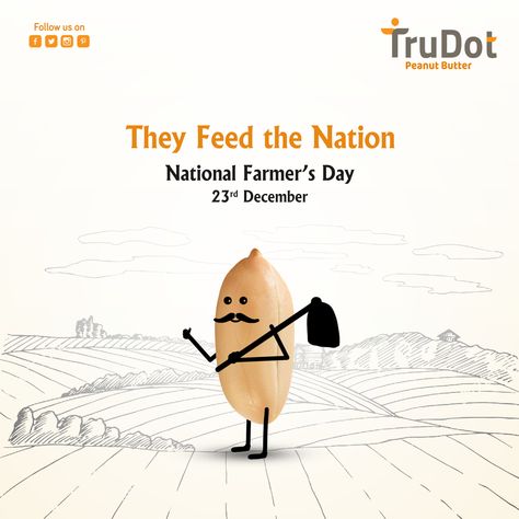 National Farmers Day Creative Ads, Farmer Day Creative Ads, Farmers Day Creative Ads, Nuts Social Media Ads, National Farmers Day, Farmer's Day, Printed Advertisement, Dentist Social Media, Farmers Day