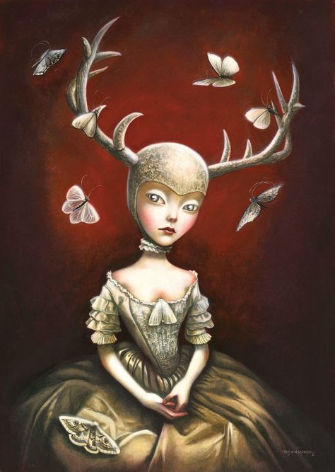 "Eugenia" by Benjamin Lacombe Benjamin Lacombe, Butterfly Metamorphosis, Nurse Art, The Rocky Horror Picture Show, Big Eyes Art, Fairytale Illustration, Spirited Art, Pop Surrealism, Whimsical Illustration