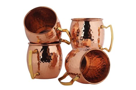 Amazon.com: RV Hammered Copper Moscow Mule Mug with Brass Handle, 18oz, Pack of 4: Kitchen & Dining Cocktail Moscow Mule, Copper Tumblers, Mule Mugs, Moscow Mule Cocktail, Copper Moscow Mule Mugs, Copper Handles, Copper Mugs, Brass Handle, Great Gifts For Men