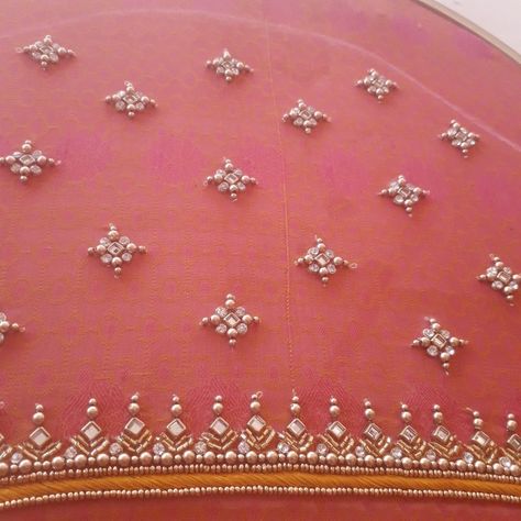 Stones Work Blouse, Orange Blouse Maggam Work Designs, Pink Aari Blouse, Moti Work Blouse Designs, Stone Work Blouse Designs, Very Simple Aari Work Blouse Design, Aari Work Designs, Pink Blouse Designs, Craft From Waste Material