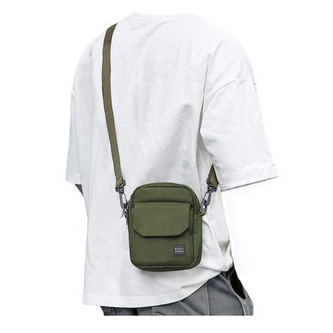 PRICES MAY VARY. ✅【Small Size, Large Capacity, Lightweight】The crossbody bag is lightweight and very durable and sturdy! It's small enough that it doesn't feel like a backpack, but big enough to carry quite a bit. Nylon (outside) + Polyester Fiber (lining). Mens Crossbody Bag Size: (L x W x H): 18*14*4cm( 7.1* 5.5 *1.6 inch) Lightweight: 0.18kg. Adjustable and Removable Shoulder Strap: 29.13 inch - 51.57inch.perfect for daily used. ✅【Flexible Storage】- the mini shoulder bags has three small stor