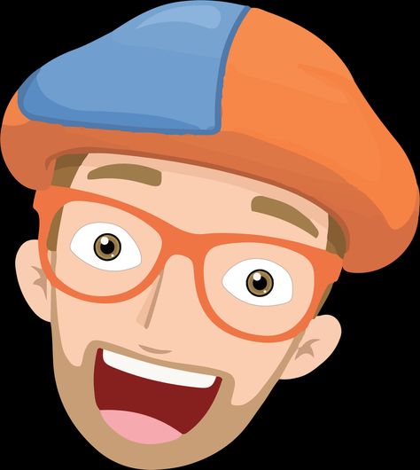 Blippi Drawing, Blippi Cartoon, Blippi Png, Blippi Svg, Blippi Invitation, Orange Glasses, Images Of, Silhouette Pictures, Second Birthday Ideas