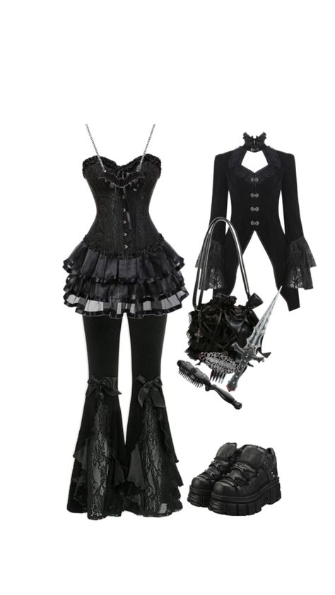 Outfit for my Oc Oc Outfit Ideas Female Casual, Goth Female Outfits, Oc Outfit Ideas Female, Mafia Outfits Female, Outfit Ideas Female, Oc Outfit Ideas, Emo Goth Outfits, Female Oc, Outfits Female