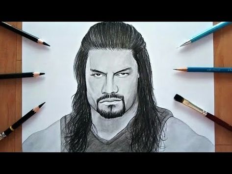 Roman Reigns Drawing, Wwe Coloring Pages, Pencil Sketch Portrait, Marvel Drawings, New Photos Hd, Art Drawings Sketches Pencil, Lips Drawing, Celebrity Drawings, Portrait Sketches