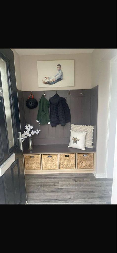 Ikea Kallax Family Coat Locker, Ikea Kallax Family Coat Rack, Ikea Kallax Hack Mudtoom, Door Entryway, Understairs Storage, Kallax Ikea, Boot Room, Stair Storage, Under Stairs