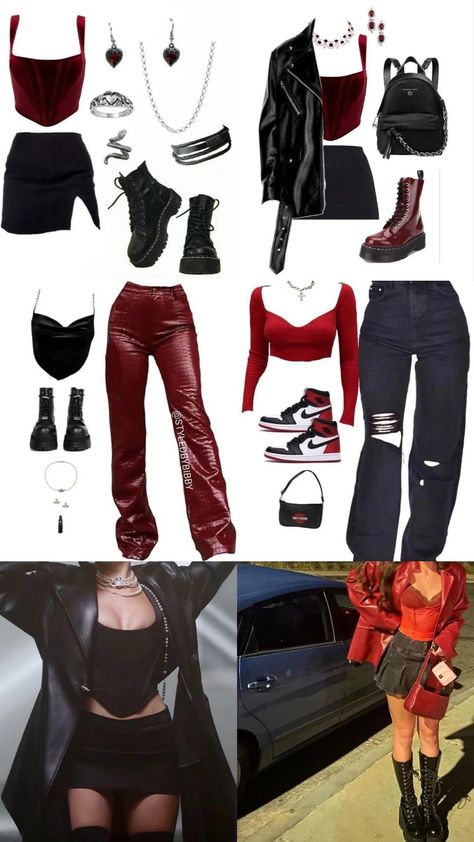 Aries Lilith Outfits, Lilith In Aquarius Outfits, Femme Fetal Outfits, Aries Inspired Outfits, Aries Venus Aesthetic Style, Sag Rising Outfits, Edgy Valentines Outfit, Scorpio In Venus Style, Aries Outfits Style