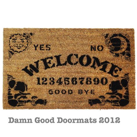 Ouija Style Board Doormat | Community Post: 15 Handmade Halloween Items You Can Enjoy All Year Lagenlook Sewing Patterns, Cool Doormats, Spirit Board, Horror Decor, Goth Home, Goth Decor, Ouija Board, Fortune Telling, Fortune Teller