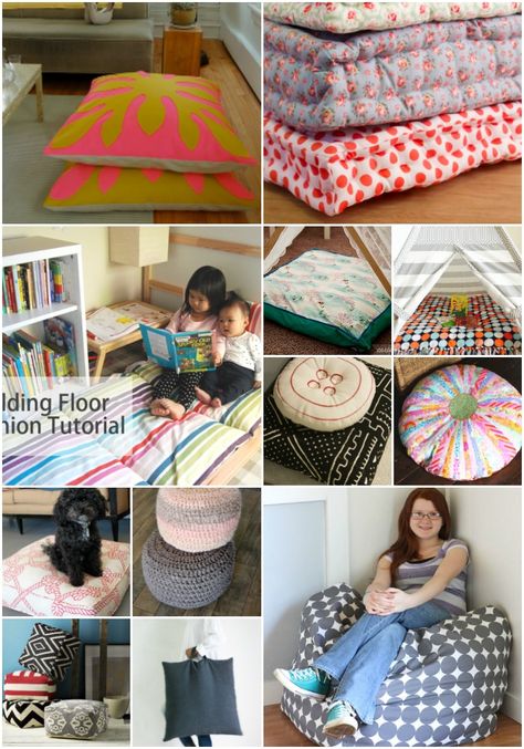 22 Easy DIY Giant Floor Pillows That Are Fun And Relaxing. These pillow crafts are so fun and great to have in your house! Kids will love playing on a giant pillow! Try making your own giant floor pillow for your kids today! #diyncrafts #diy #crafts #giantpillow #pillow #freepatterns #sewprojects Floor Cushions Diy, Floor Pillows Diy, Giant Floor Pillows, Crafts For Teens To Make, Pillow Crafts, Diy Bebe, Floor Pouf, Outdoor Floor Cushions, Diy Flooring