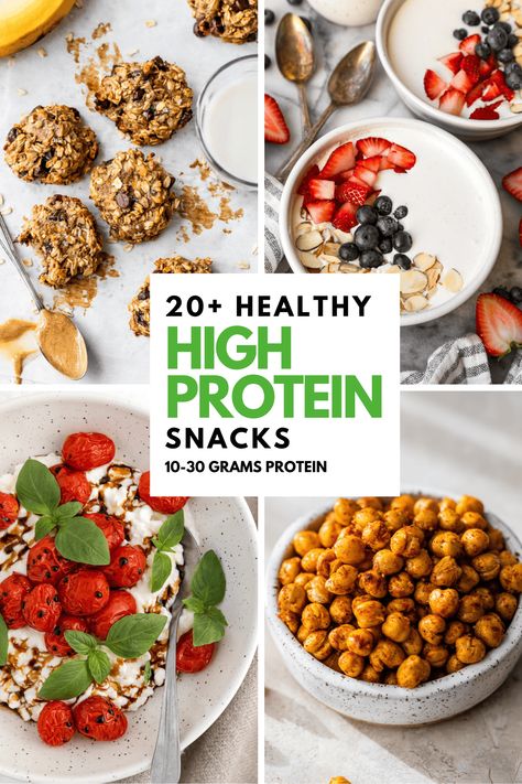 These easy, high protein snacks are perfect if you need something to fuel your workouts or for a quick bite in between meals. #highprotein #snacks #highproteinsnack Clean Eating High Protein Meals, High Protein Whole Food Snacks, Healthy High Protein Snacks On The Go, High Protein High Carb Snacks, Snacks To Prep For The Week, Clean Protein Snacks, While 30 Snacks, High Protein Gluten Free Snacks, High Protein Quick Snacks