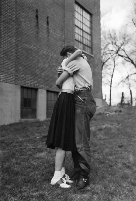 A hug! #1950's Vintage Love, A Man, Black And White, Photography, White, Black