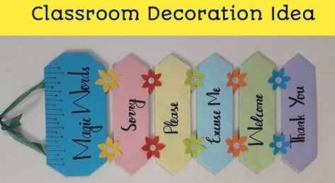 Classroom Decoration With Charts Check more at https://www.kidsartncraft.com/classroom-decoration-with-charts/ Classroom Crafts For Teachers, Magic Words Chart, Magic Words Chart For Preschool, Magical Words Chart For Kids Classroom, House Chart Ideas For Classroom, Alphabet Charts For Classroom, Magic Words Classroom Decoration, Welcome Charts For Classroom, Creative Charts For Classroom Ideas