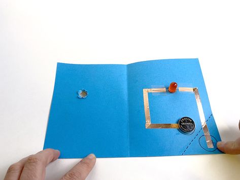 Paper Circuits | Exploratorium Paper Circuit Cards, Circuit Cards Diy, Simple Electric Circuit Projects, Simple Circuit Projects For Kids, Electric Circuit Projects Kids, Electric Circuit Projects Ideas, Electric Circuits For Kids, Circuits For Kids, Paper Circuits Projects